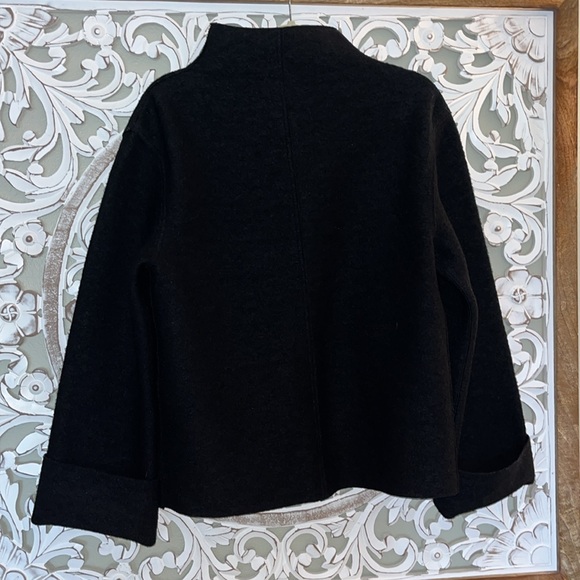 Hillary Radley Solid Black Wool Teddy Like Oversized Jacket sz XS - Picture 8 of 12